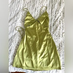 Green Satin Mini Dress